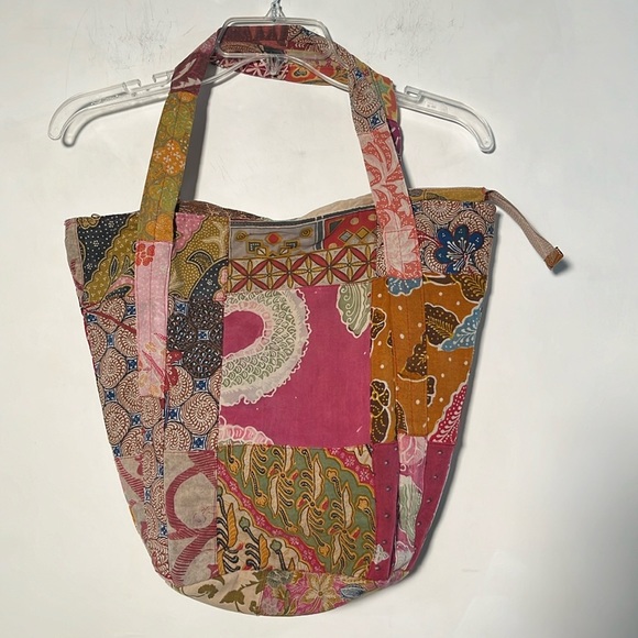 HANDMADE Cottage/Hippie/Boho Patchwork Paisley Double Strap Zip Bucket Purse - Picture 1 of 12